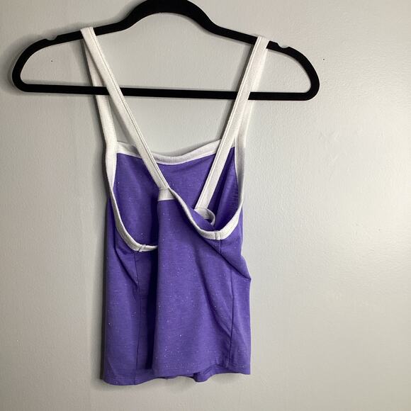 Colsie 2 piece PJ set purple and white tank and shorts size S - Picture 3 of 9